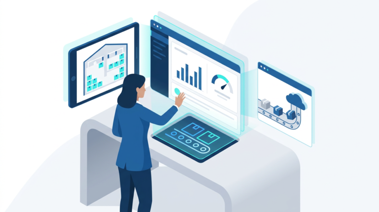 E-commerce inventory system connecting stock, orders and warehouse operations